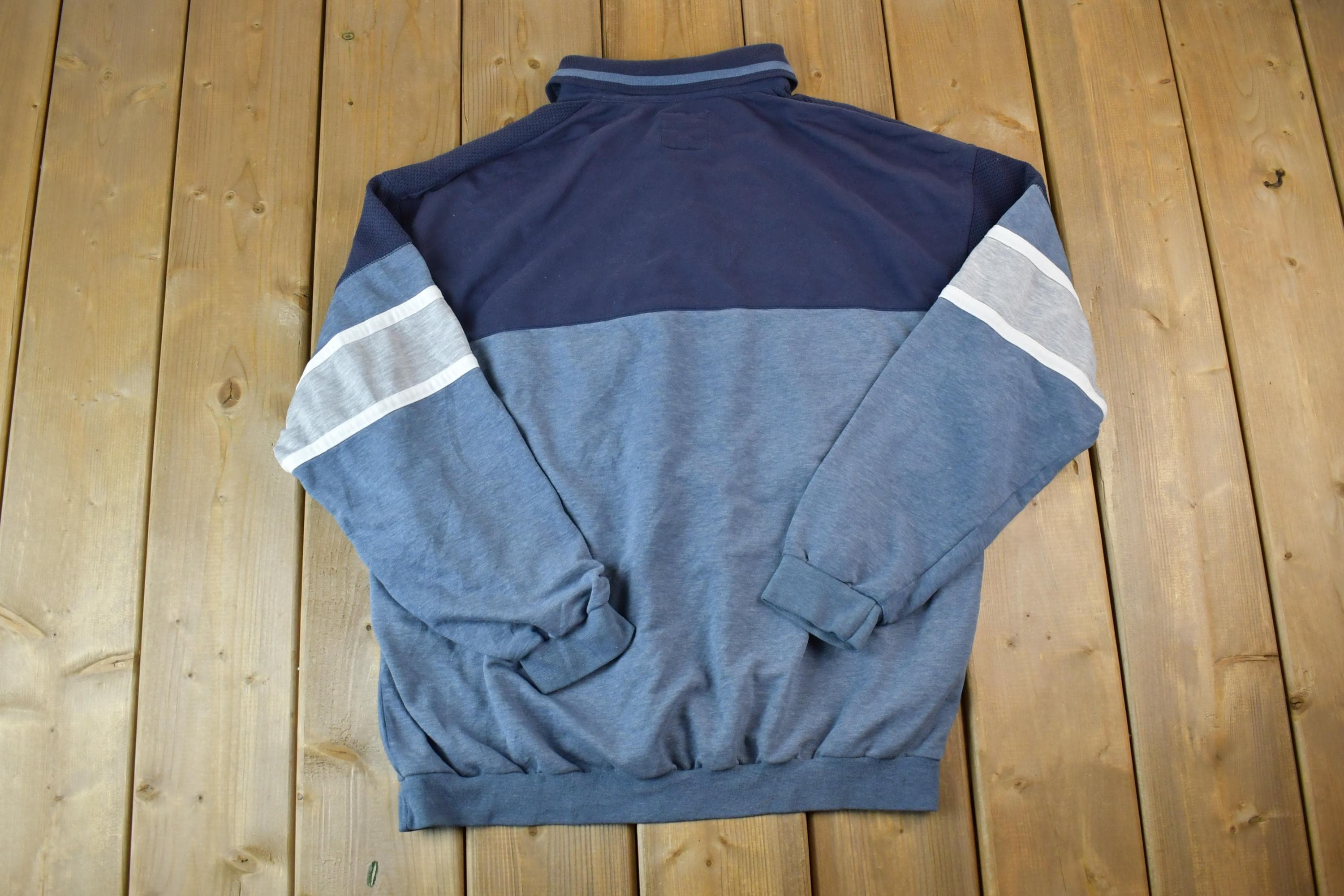 Vintage 1990s LD Sport Quarter Button Collared Crewneck Sweatshirt