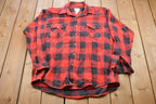 Vintage 1980s Melton Plaid Button Up Shirt  1980s Button Up  Vintage Flannel  Plaid Flannel  Casual Shirt  Formal Shirt  Made In USA