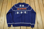Vintage 1980s Fir JC Penney Knit Abstract Pattern Crewneck Sweater Mens Large