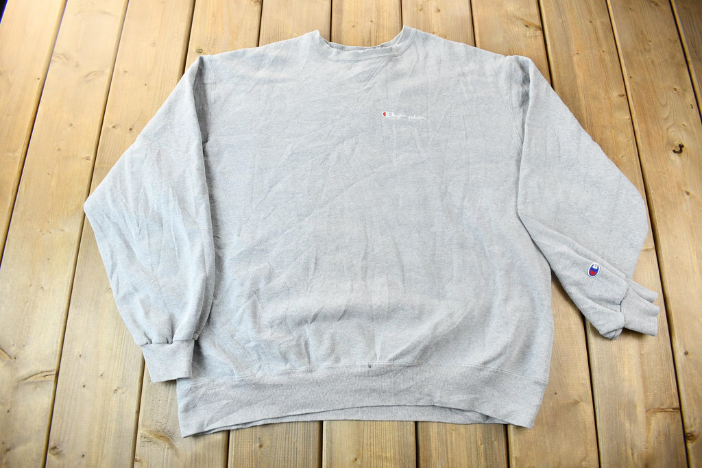 Vintage 1990s Champion Mini Logo Grey Crewneck Sweatshirt