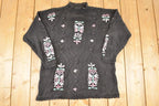 Vintage 1990s Maggie Lawrence Chunky Cable Knit Mock Neck Sweater Women's L
