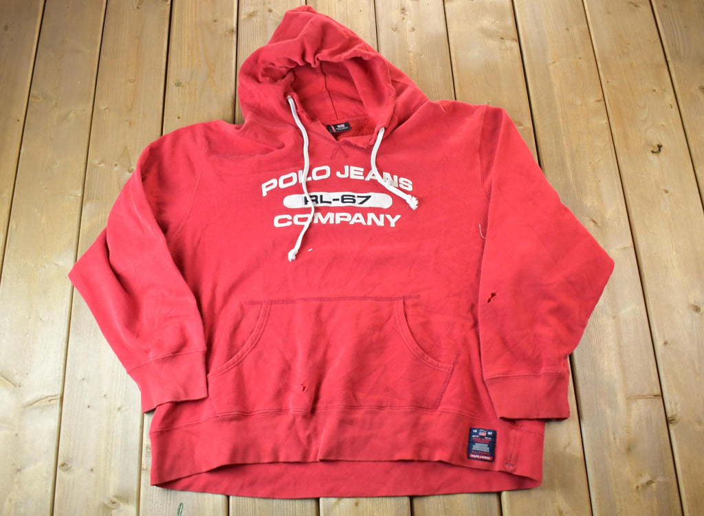 Vintage 1990s Ralph Lauren Polo Jeans Company RL Fleece Hoodie Sweatshirt