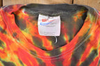 Vintage 1990s Flame Spiral Tie Dye T Shirt