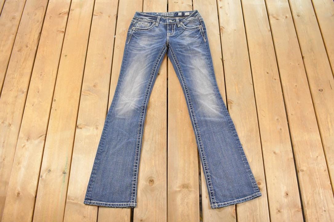 Vintage Deadstock Y2K Miss Me Bedazzled Low Rise Jeans Women's Size 26x31