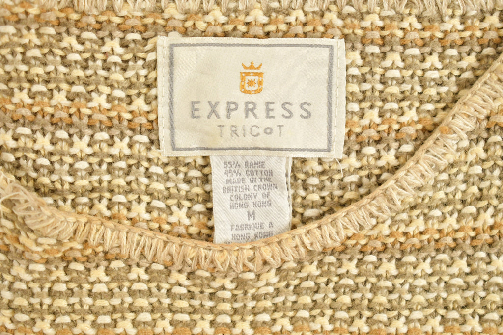 Vintage 1990s Beige Knitted Sweater /