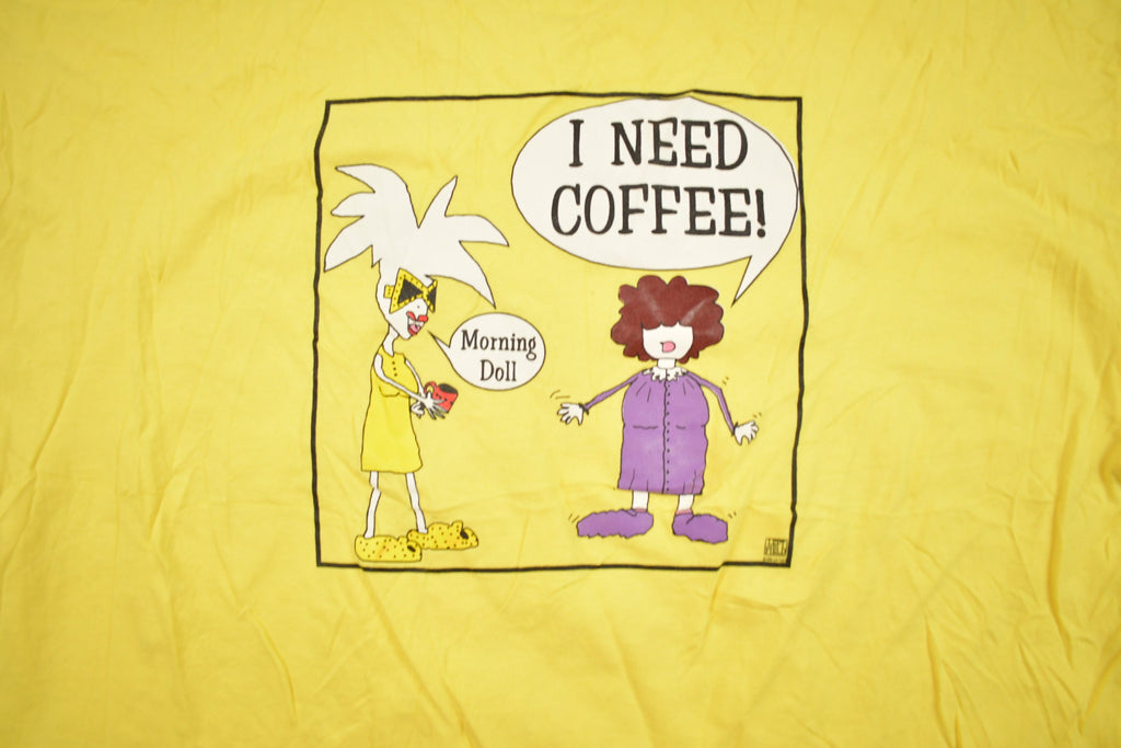 Vintage 1990s I Need Coffee! Graphic T Shirt
