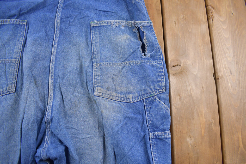 Vintage 1990s Big Smith Blue Denim Jean Overalls Size 44 x 28
