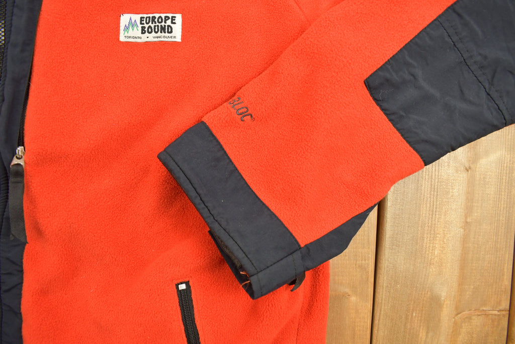 Vintage 1990s Europe Bound Full Zip Fleece Sweatshirt