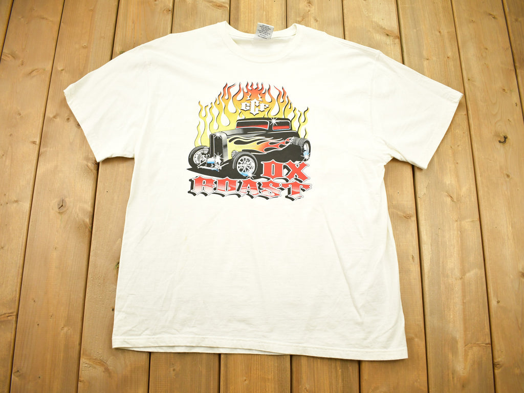 Vintage 1990s GCF Ox Roast Vintage Hot Rod T-Shirt