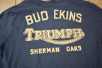Vintage 1990s Bud Enkins Triumph Sherman Oaks Graphic T-Shirt Made In USA Size Medium