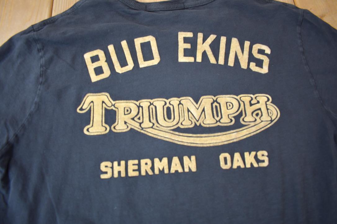 Vintage 1990s Bud Enkins Triumph Sherman Oaks Graphic T-Shirt Made In USA Size Medium