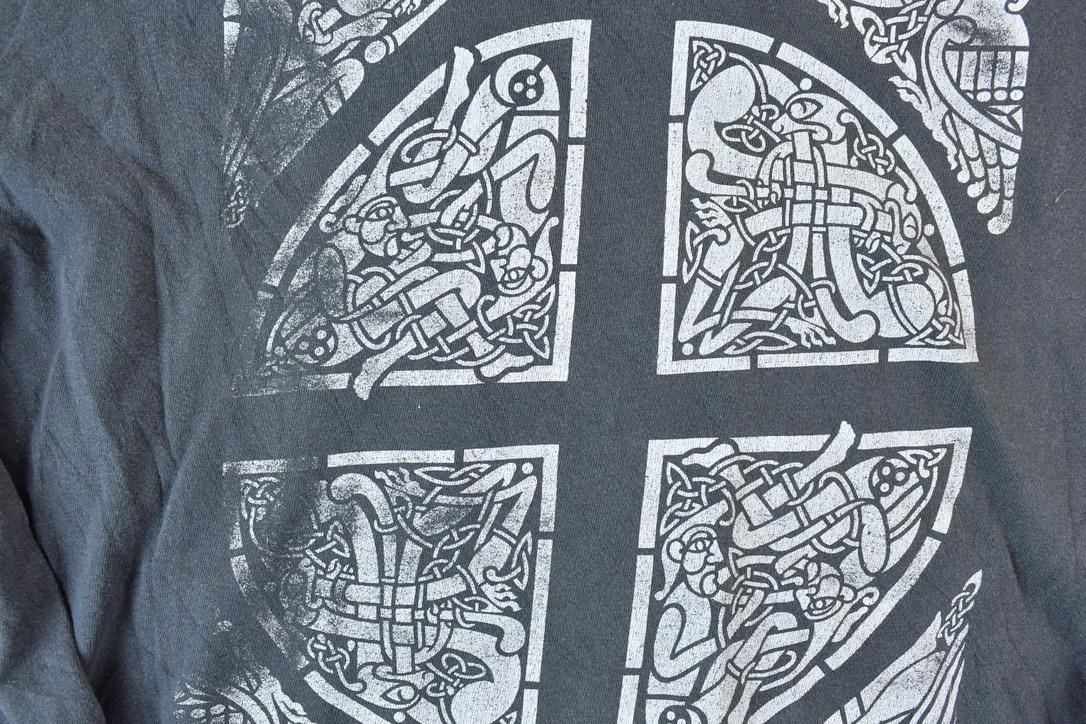 Vintage 1990s Abstract Pattern Church Pattern Crewneck Sweatshirt