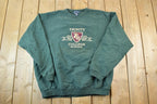 Vintage 1990s Trinity College School Collegiate Crewneck  Embroidered  NCAA Sweatshirt  Sportswear  Americana