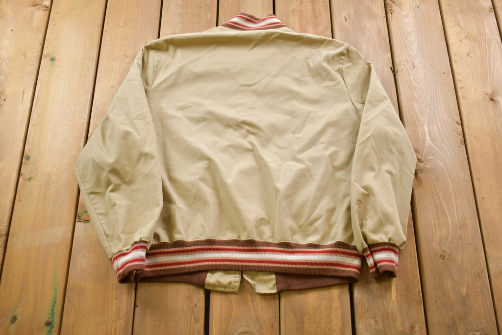 Vintage 1980s Sportswear Canvas Full Zip Bomber Jacket