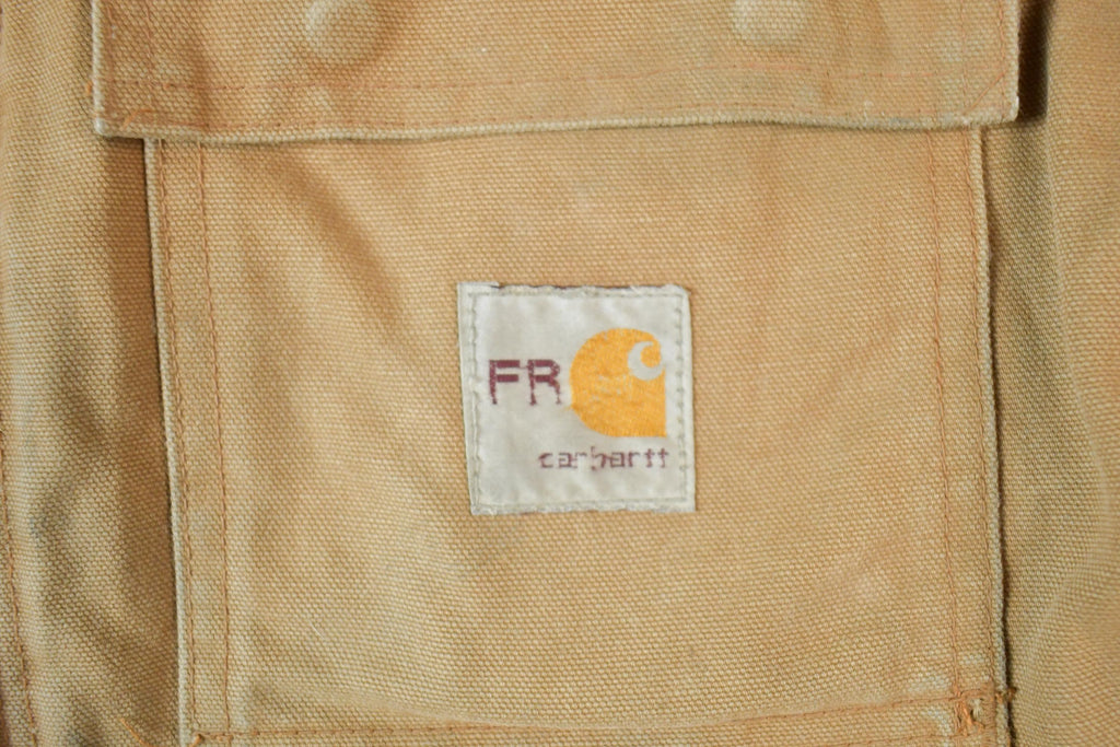 Vintage 1990s Distressed Carhartt Flame Resistant Blanket Lined Jacket Made In USA