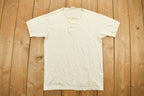Vintage 1990s Blank Quarter-button T Shirt