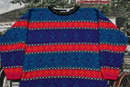Vintage 1990s Striped 3D Knit Sweater