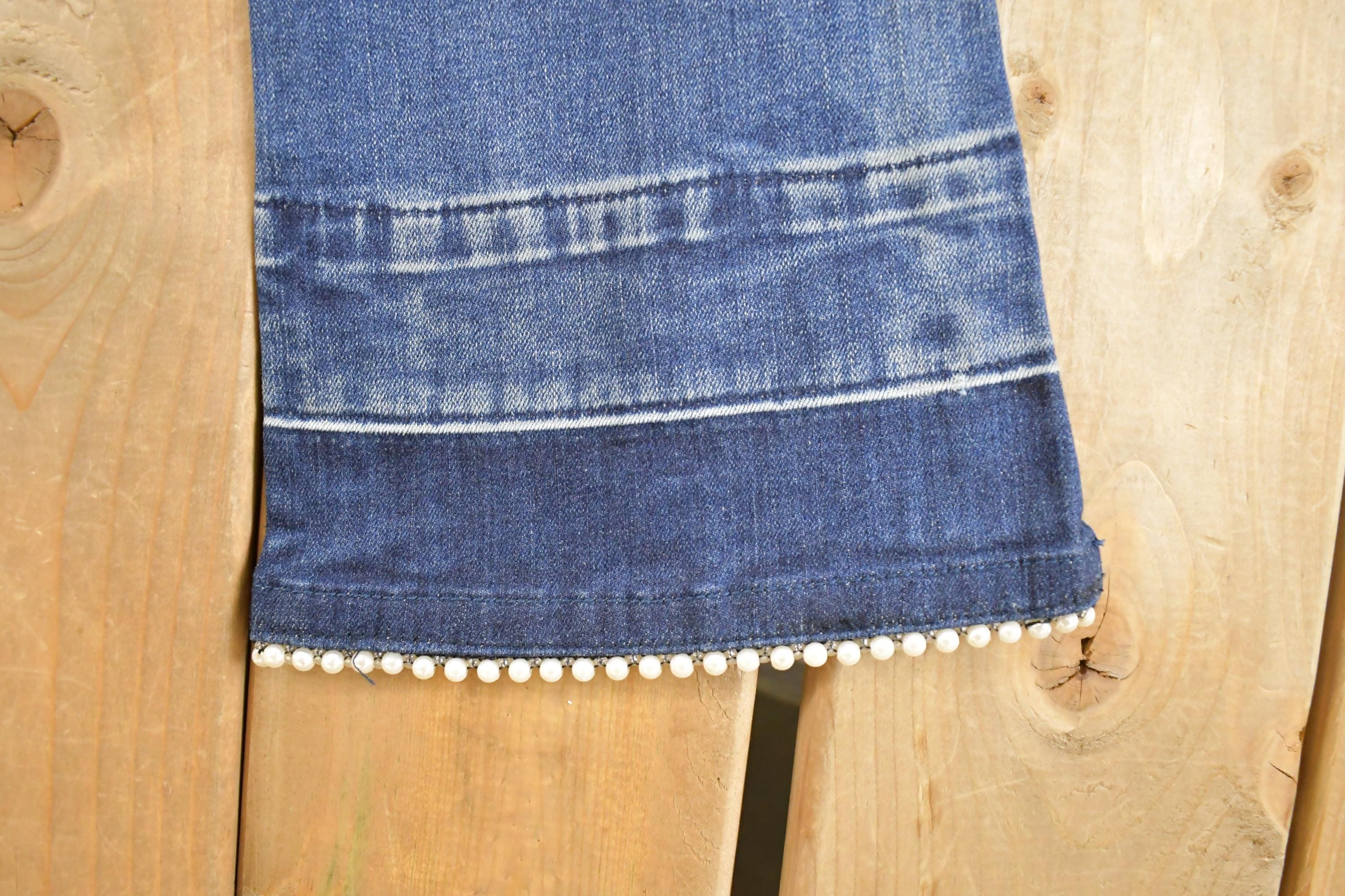 Vintage Deadstock Y2K Grace LA Bedazzled Low Rise Jeans Women's Size 26 x 28