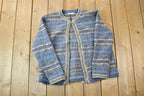 Vintage 1990s Susan Bristol Fancy Clasp Knit Crewneck Button Up Sweater