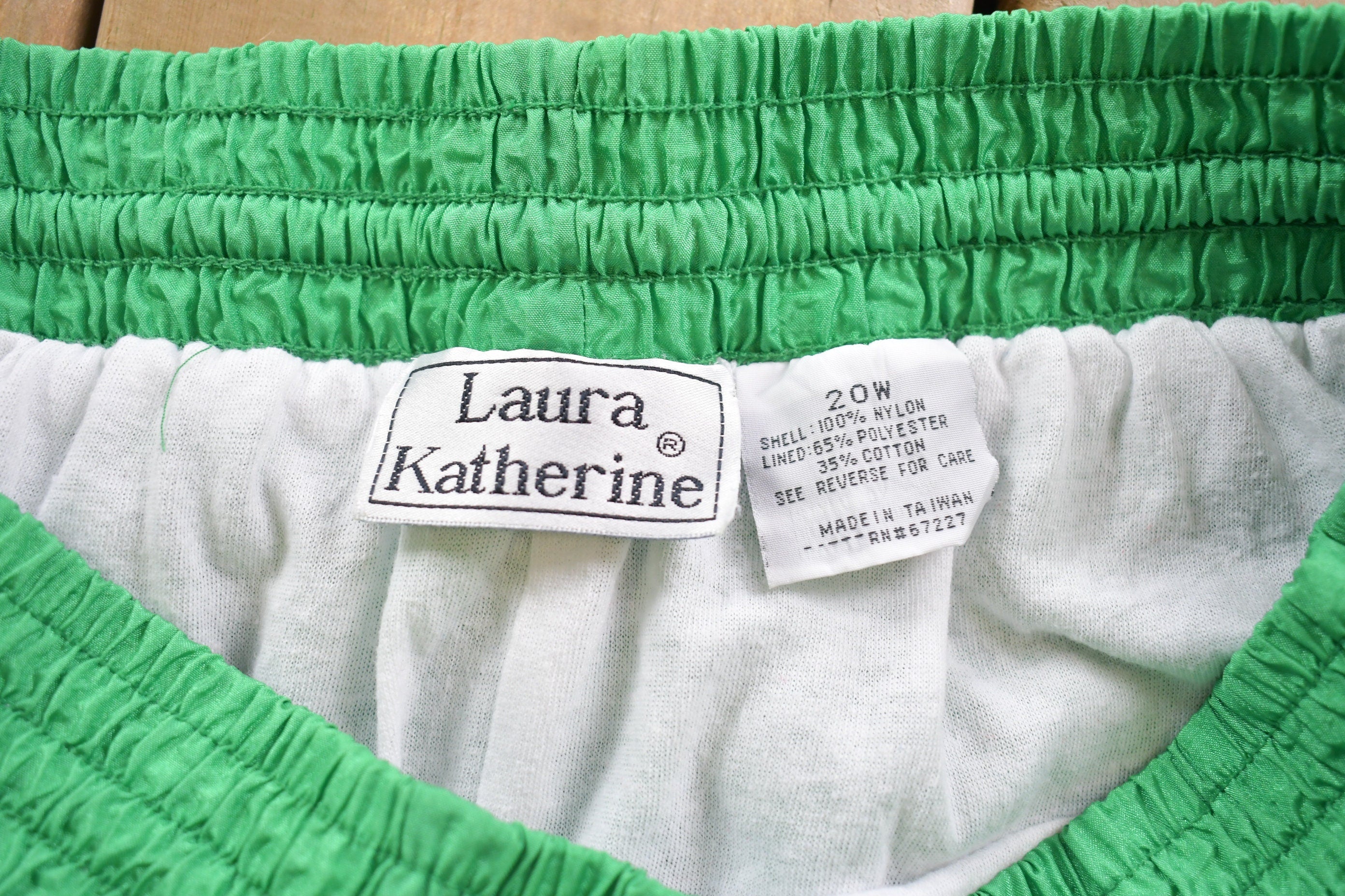 Vintage 1990s Laura Katherine Green Windbreaker & Track Pants Set