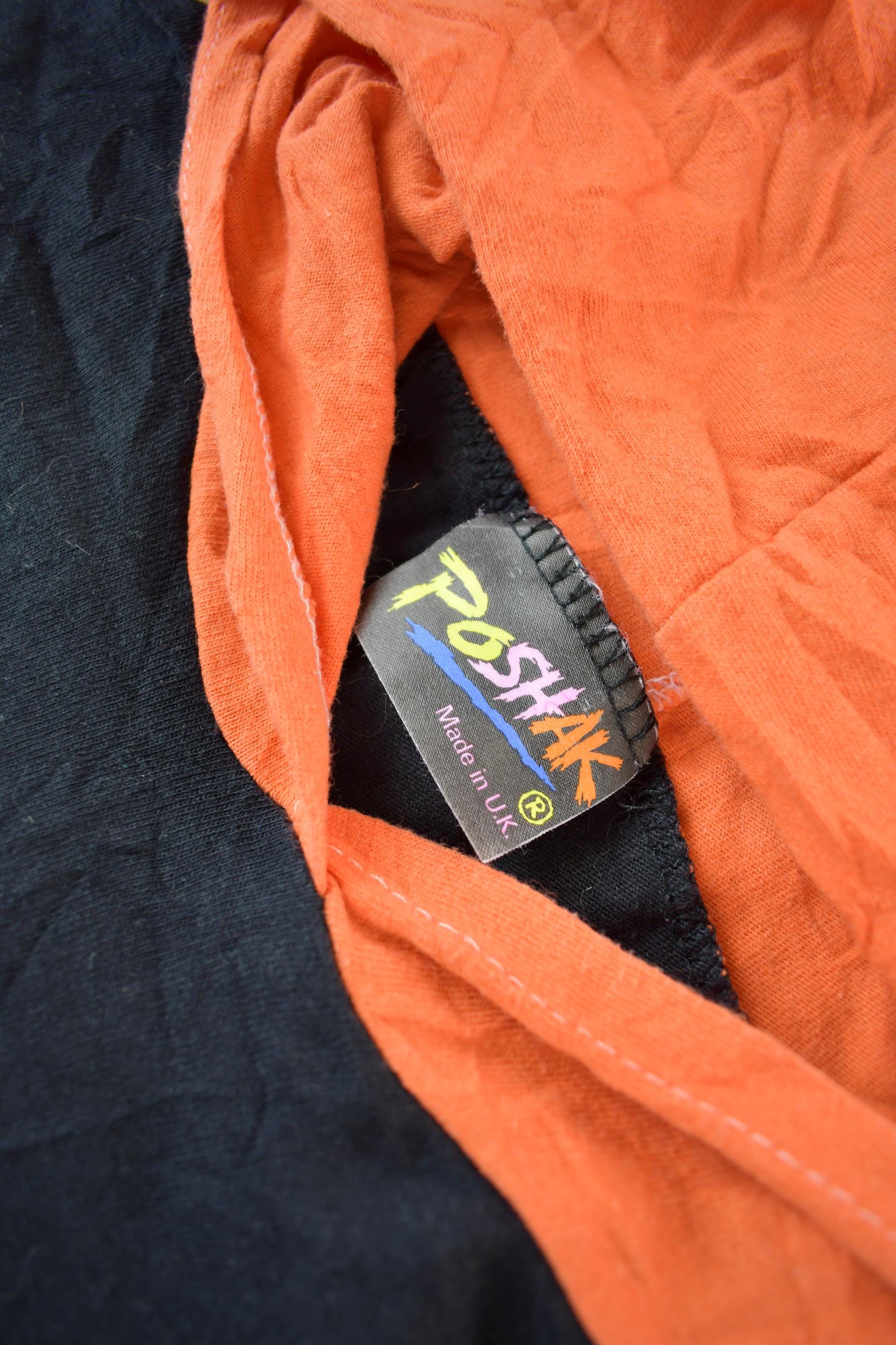 Vintage 1990s Aztec Mayan Theme Single Stitch Graphic Hooded T-Shirt Made In UK
