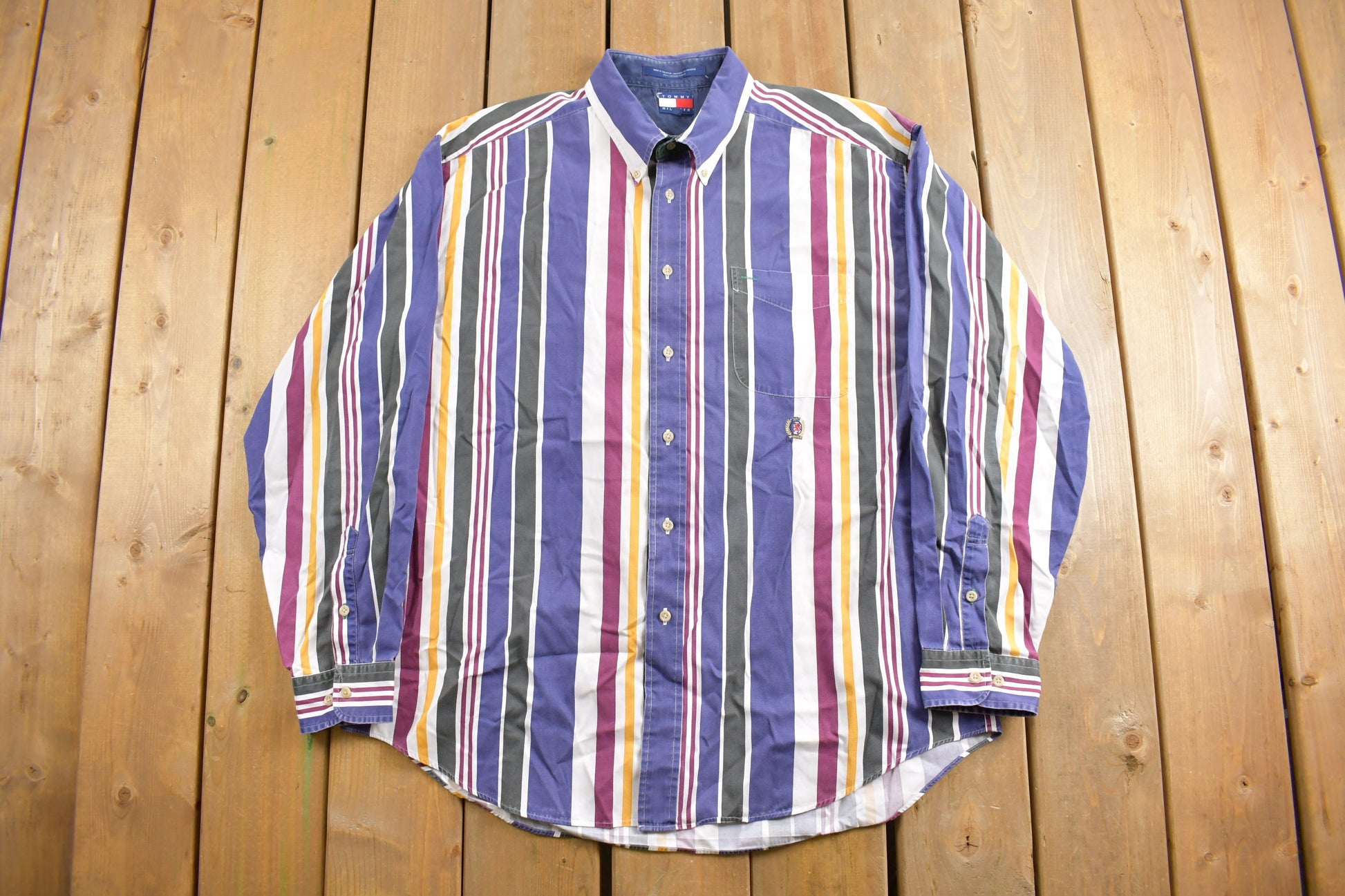 Vintage 1990s Tommy Hilfiger Striped Button Up Shirt