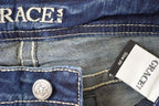Vintage Deadstock Y2K Grace In LA Bedazzled Bootcut Low Rise Jeans Women's Size 26 x 32
