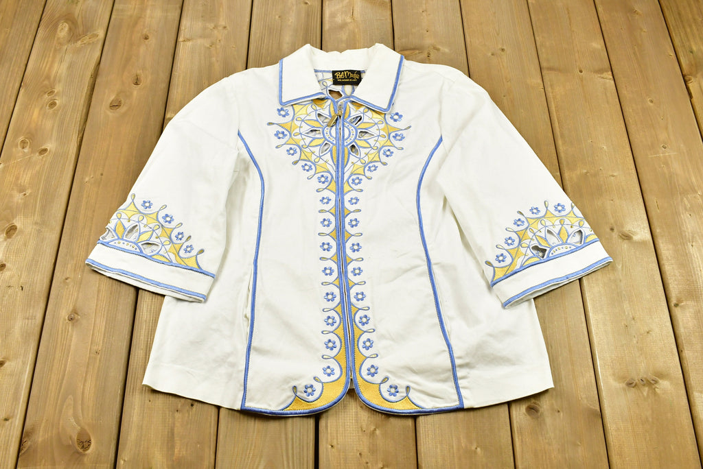 Vintage 1980s Bob Mackie Wearable Art Full Zip Light Coat