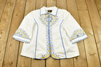 Vintage 1980s Bob Mackie Wearable Art Full Zip Light Coat