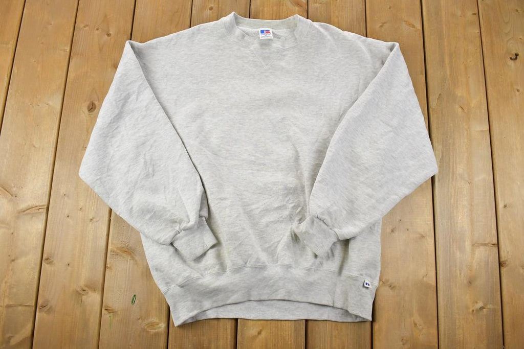 Vintage 1990s Russell Athletics Blank Heather Grey Crewneck Sweatshirt