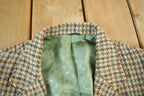 Vintage 1980s Harris Tweed Hand Woven Wool Two Button Blazer Jacket Men's Medium