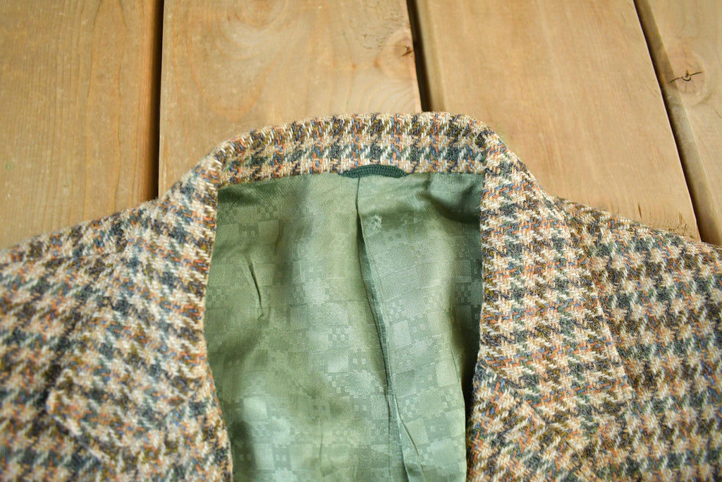 Vintage 1980s Harris Tweed Hand Woven Wool Two Button Blazer Jacket Men's Medium