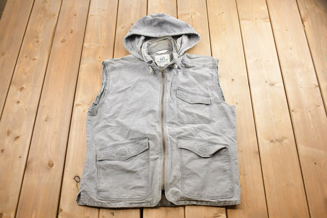 Vintage 1990s 417 Van Heusen Zip Up Hooded Vest