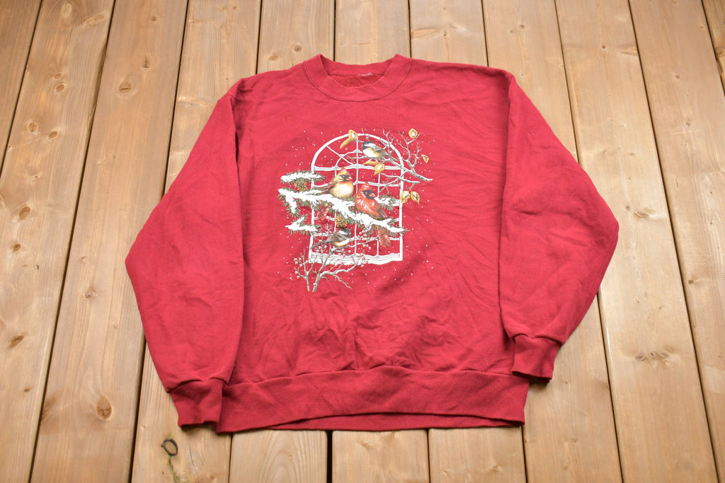 Vintage 1990s Christmas Birds Crewneck