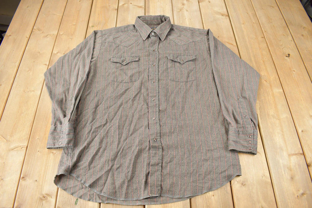 Vintage 1980s Panhandle Slim Western Style Striped Button Up Shirt