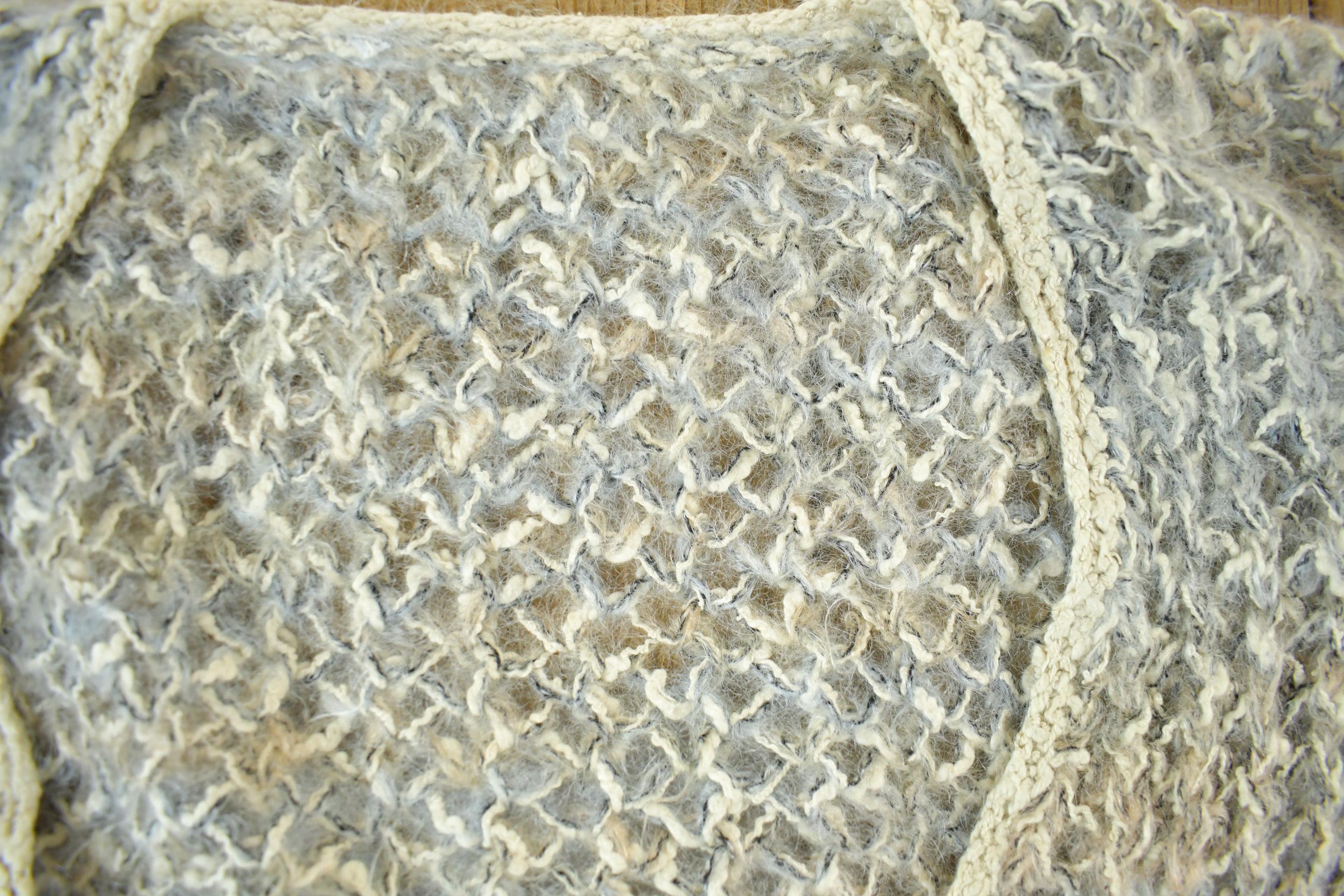 Vintage 1990s Mohair Knit V-Neck Sweater Women's XL-2X