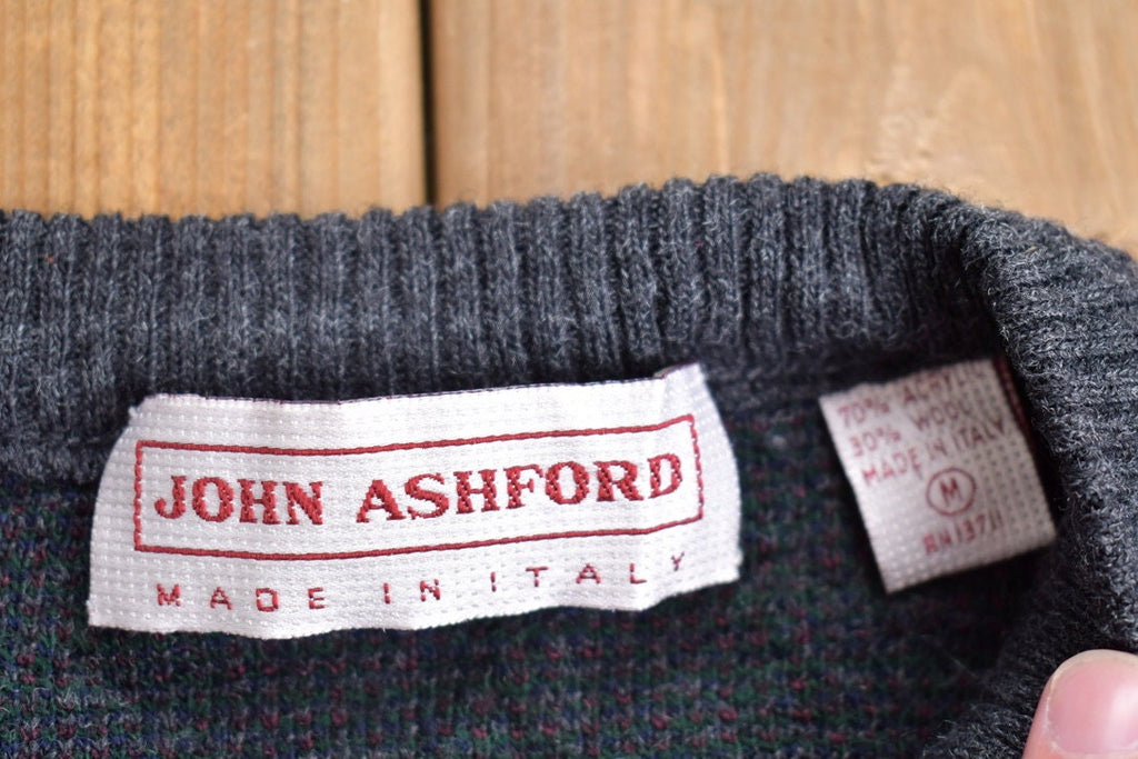 Vintage 1990s John Ashford Wool Knitted Paisley Crewneck Sweater