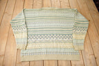 Vintage 1990s JJ Farmer Abstract Pattern Knit Crewneck Sweater / All Over Pattern / Colourful Sweatshirt