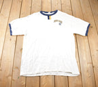 Vintage 1990s Notre Dame Fighting Irish Embroidered Collegiate Long T-Shirt Made In USA Size M