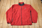 Vintage 1990s Patagonia Red Fleece Zip Up Sweater