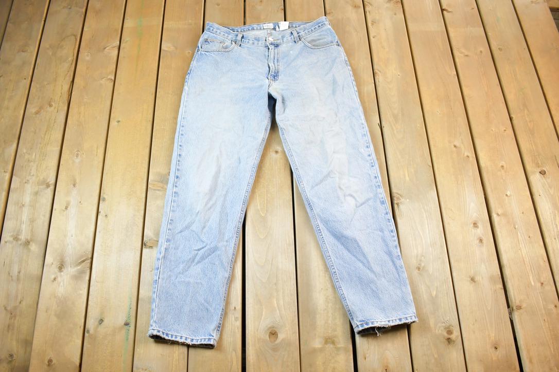 Vintage 1990s Calvin Klein Union Made Denim Jeans Size 34 x 28 Made In USA
