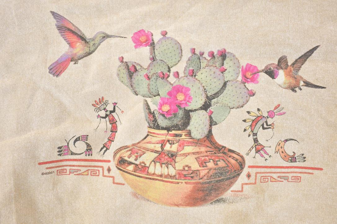Vintage 1990s Hummingbird Pot Cute Heavyweight Crewneck Sweatshirt Women's XL