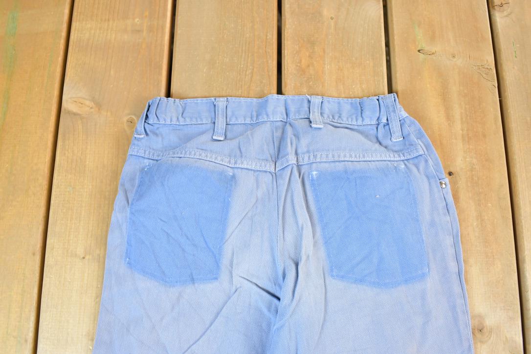 Vintage 1960s Bell Bottom Denim Hippie Festival Jeans Size 26 x 28 Made In USA