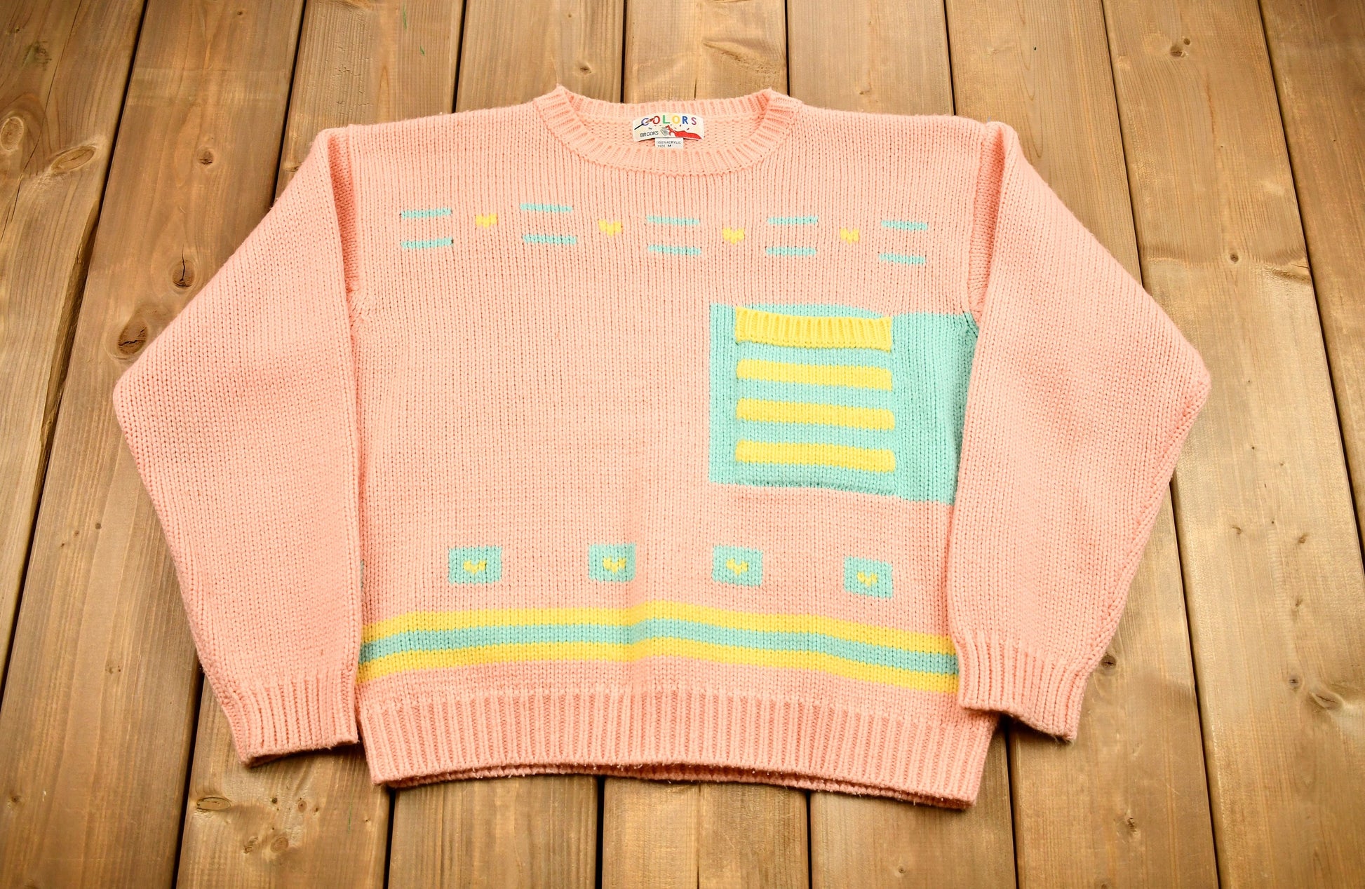 Vintage 1990s Colors By Brooks Acrylic Knit Sweater