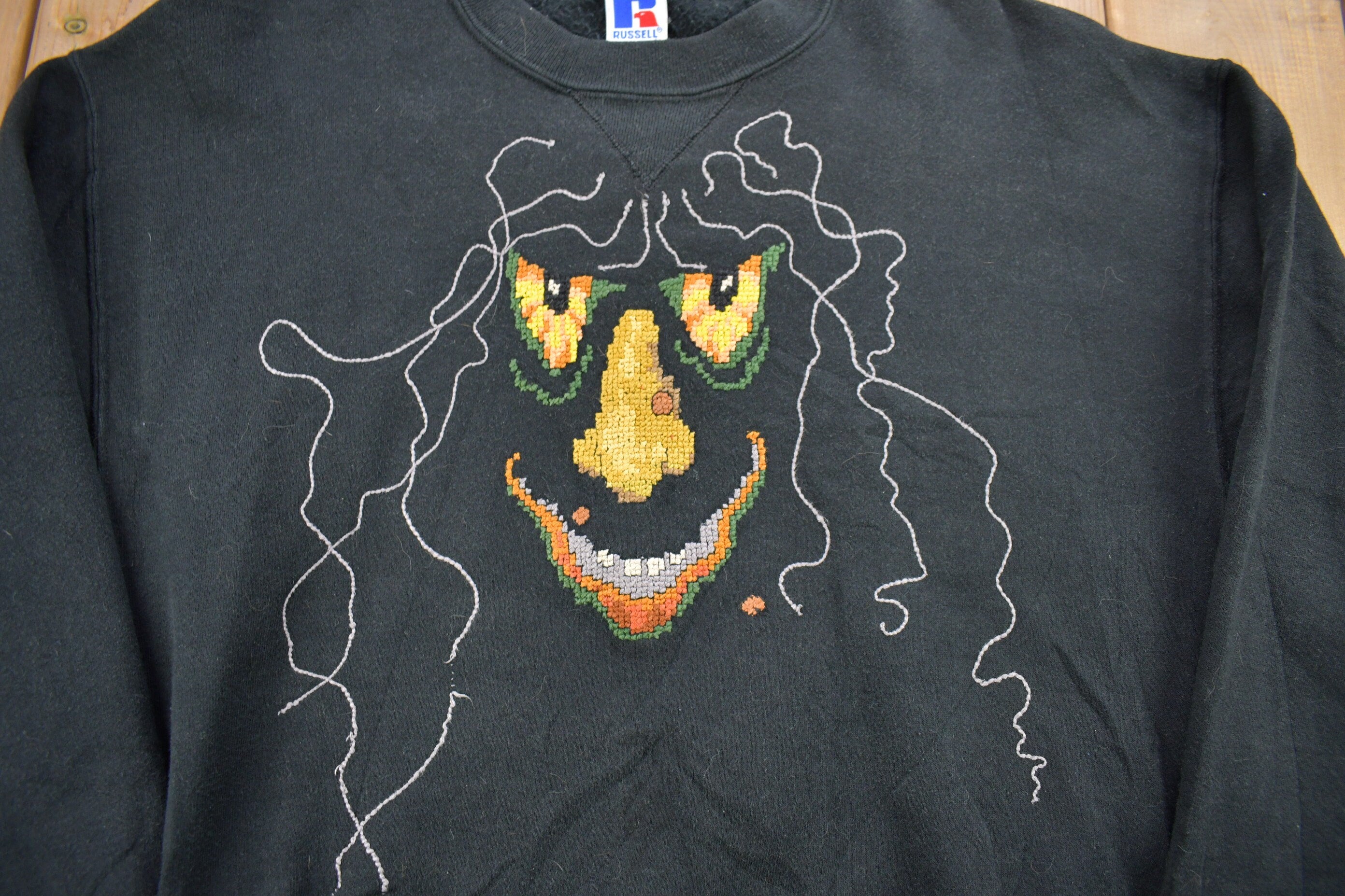 Vintage 1990s Halloween Spooky Theme Russell Athletics Crewneck Sweatshirt