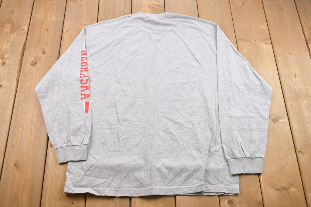 Vintage 1990s Nebraska University Collegiate Long Sleeve T-Shirt / 90s Long Sleeve / Souvenir / Athleisure / Travel And Tourism