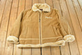 Vintage 1990s Phat Farm Faux Shearling Suede Leather Jacket Men's 4XL