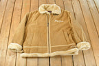 Vintage 1990s Phat Farm Faux Shearling Suede Leather Jacket Men's 4XL