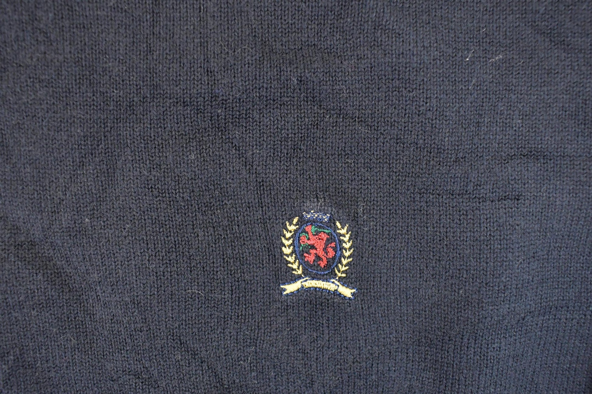 Vintage 1990s Tommy Hilfiger Knit Crewneck Sweater Men's L  90s Knitted Sweatshirt  Vintage Preppy Knits