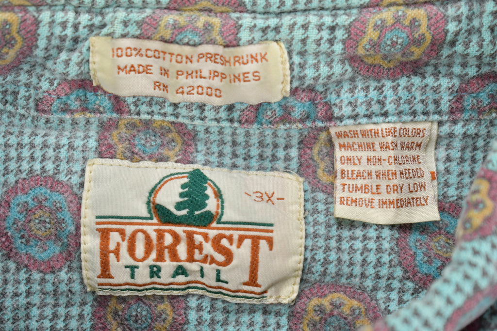 Vintage 1990s Forest Trail Paisley Button Up Shirt
